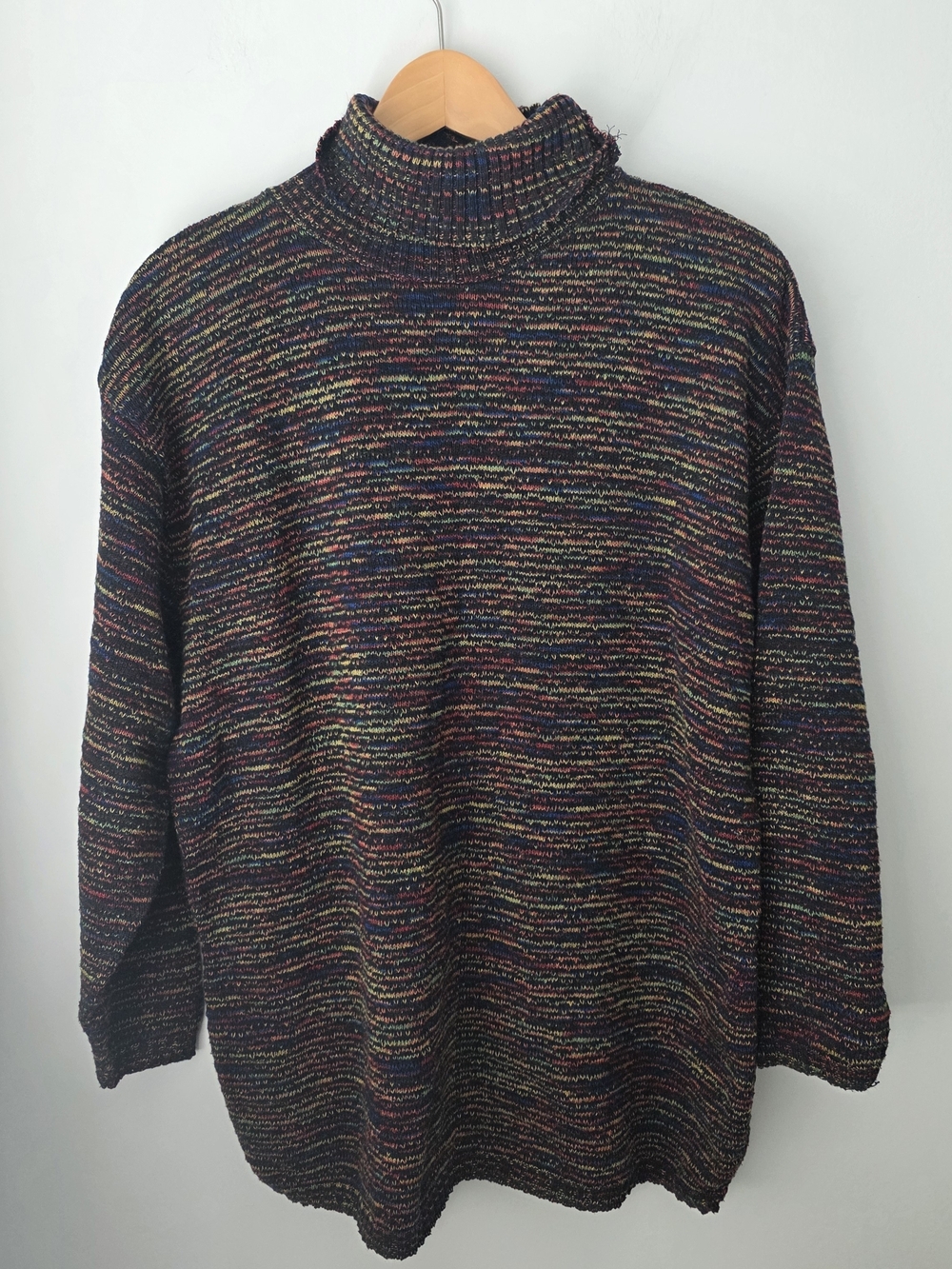United States Sweaters Vintage Rainbow Fleck Turtleneck Sweater Medium USA